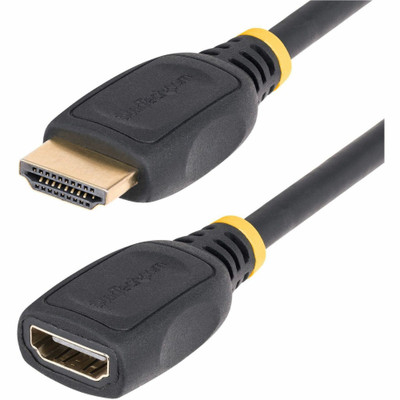 StarTech.com 18in (0.5m) HDMI 2.0 Extension Cable, High Speed HDMI Port Saver Cable, 4K 60Hz, HDMI Male to Female Extension Adapter Cord