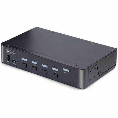 StarTech 4-Port DisplayPort 1.4 KVM Switch, 8K 60Hz / 4K 144Hz, 2x USB 3.0 Ports, 4x USB 2.0 Ports, Hotkey Switching, TAA Compliant