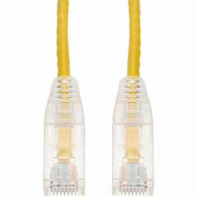 AddOn 30ft Yellow CAT 6A Slim PVC Ethernet Cable Snagless Clear-Claw RJ-45 M/M