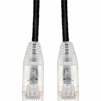 AddOn 2ft Black CAT 6 Slim PVC Ethernet Cable Snagless Clear-Claw TAA RJ-45 M/M