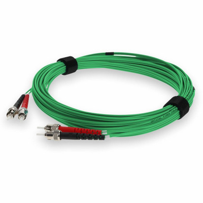 AddOn 2m ST (Male) to ST (Male) Green OM4 Duplex Fiber OFNR (Riser-Rated) Patch Cable