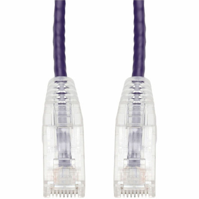 AddOn 3ft Purple CAT 6A Slim PVC Ethernet Cable Snagless Clear-Claw RJ-45 M/M