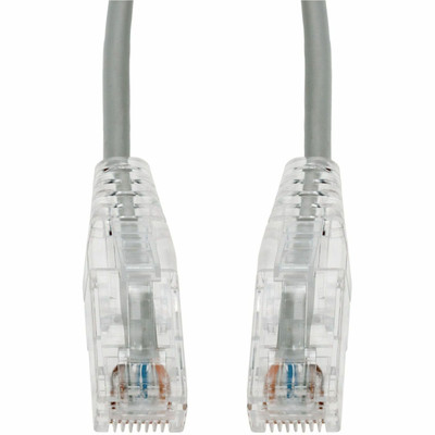 AddOn 75ft Gray CAT 6A Slim PVC Ethernet Cable Snagless Clear-Claw RJ-45 M/M