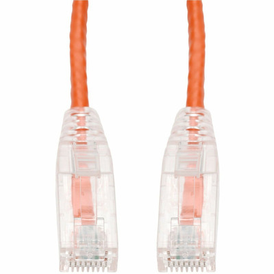 AddOn 12ft Orange CAT 6A Slim PVC Ethernet Cable Snagless Clear-Claw RJ-45 M/M
