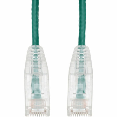 AddOn 12ft Green CAT 6A Slim PVC Ethernet Cable Snagless Clear-Claw RJ-45 M/M