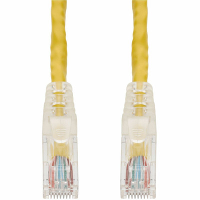 AddOn 1ft Yellow CAT 6 PVC Ethernet Cable Snagless Easy Clear Boot TAA RJ-45 M/M