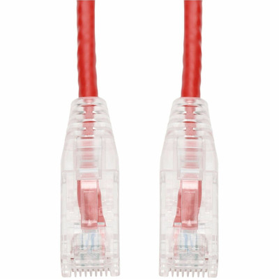 AddOn 8ft Red CAT 6A Slim PVC Ethernet Cable Snagless Clear-Claw RJ-45 M/M