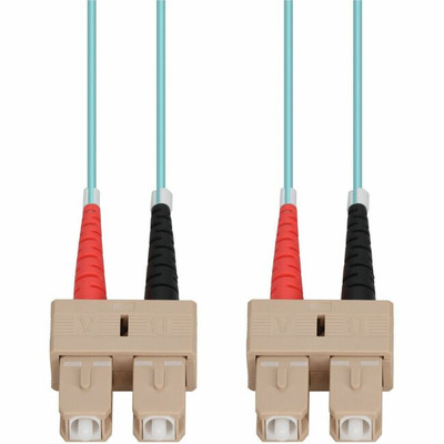 AddOn 65m SC to SC Aqua OM4 Duplex OFNR (Riser-Rated) Fiber Patch Cable