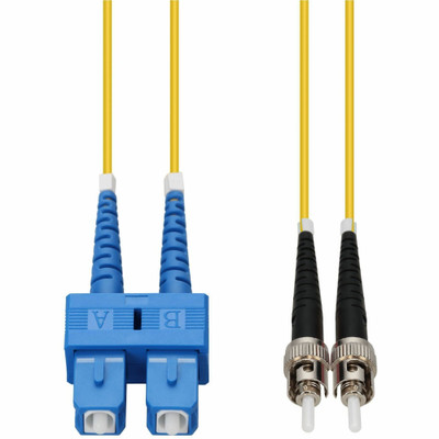 AddOn 15m SC to ST Yellow OS2 Duplex OFNP (Plenum-Rated) SMF Fiber Patch Cable