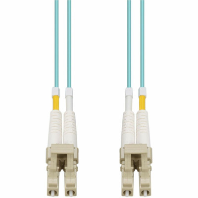 AddOn ADD-LC-LC-55M5OM4-TAA 55m LC to LC Aqua OM4 Duplex OFNR (Riser-Rated) TAA Fiber Patch Cable