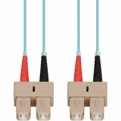 AddOn ADD-SC-SC-55M5OM4P 55m SC to SC Aqua OM4 Duplex OFNP (Plenum-Rated) Fiber Patch Cable