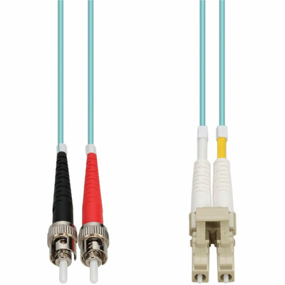 AddOn ADD-ST-LC-4M5OM4-1OHM 4m LC (Male) to ST (Male) Aqua OM4 Duplex Fiber OFNR (Riser-Rated) Patch Cable 1 Ohm