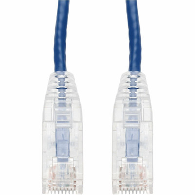 AddOn ADD-2FSLCAT6-BE-TAA 2ft Blue CAT 6 Slim PVC Ethernet Cable Snagless Clear-Claw TAA RJ-45 M/M