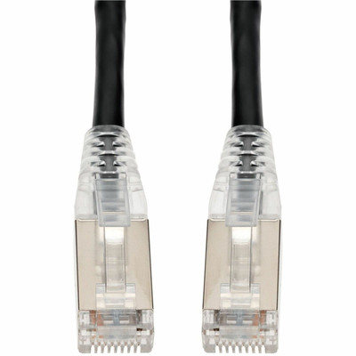 AddOn ADD-4FCAT6ASF-BK 4ft Black CAT 6A Shielded PVC Ethernet Cable Snagless Easy Clear Boot RJ-45 M/M