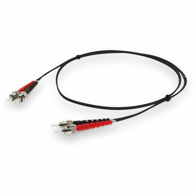 AddOn ADD-ST-ST-10M6MMF-BK 10m ST to ST Black OM1 Duplex OFNR (Riser-Rated) MMF Fiber Patch Cable