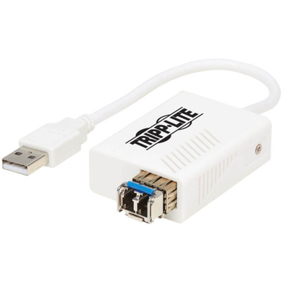 Tripp Lite USB 2.0 Ethernet NIC Adapter 10/100 Mbps 100Base-FX LC Multimode Fiber White