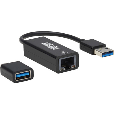 Tripp Lite USB-C USB-A to RJ45 Gigabit Ethernet Network Adapter (2xM/F) USB 3.2 Gen 1 Black