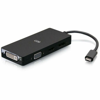 C2G USB C Multiport Adapter with HDMI, DisplayPort, DVI & VGA - 4K 60Hz