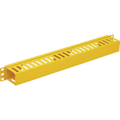 Tripp Lite Horizontal Cable Manager - Finger Duct with Cover, Yellow, 1U