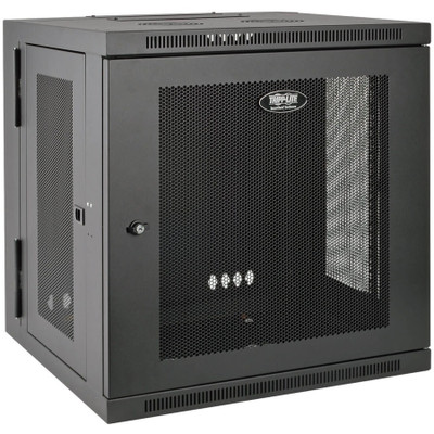 Tripp Lite SmartRack 10U Low-Profile Switch-Depth Wall-Mount Small Rack Enclosure Hinged Back