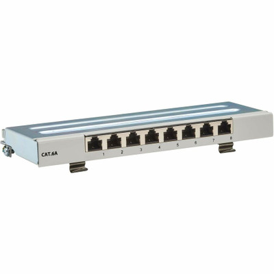 Tripp Lite Cat6a STP Patch Panel, 8 Ports, DIN Rail or Wall Mount, TAA