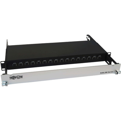 Tripp Lite Spine-Leaf MPO Panel with Key-Up to Key-Up MTP/MPO Adapter 12F MTP/MPO-PC M/M 8F OM4 Multimode 16 x 16 Ports 1U