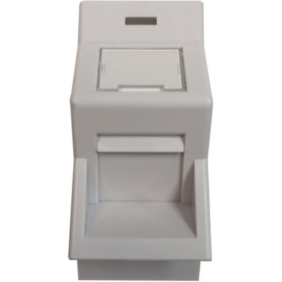 Tripp Lite 1-Port UK-Style Insert, Unloaded Shuttered Angled Module, 25 x 50 mm, Icon Tab, White