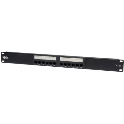 Tripp Lite 12-Port 1U Rack-Mount Cat5e 110 Patch Panel 568B RJ45 Ethernet TAA