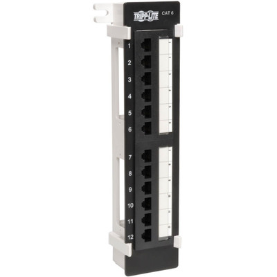 Tripp Lite 12-Port Cat6 Wall Mount Vertical 110 Patch Panel RJ45 TAA GSA