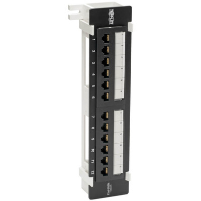 Tripp Lite Cat6 Wall-Mount 12-Port Patch Panel PoE+ Compliant 110/Krone 568A/B RJ45 Ethernet TAA