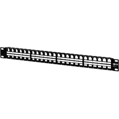 Tripp Lite 48-Port 1U Rack-Mount Unshielded Blank Keystone/Multimedia Patch Panel, RJ45 Ethernet, USB, HDMI, Cat5e/6