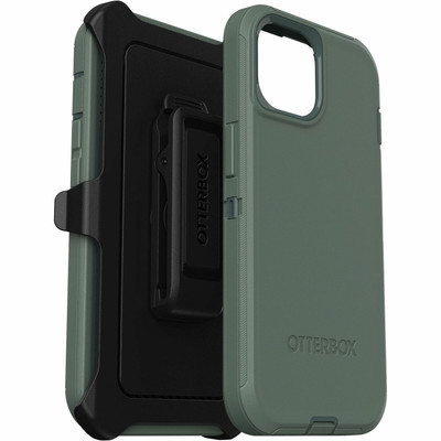 OtterBox Defender Carrying Case (Holster) Apple iPhone 15, iPhone 14, iPhone 13 Smartphone - Forest Ranger (Green)