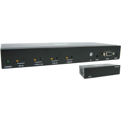 Tripp Lite 4-Port Presentation Switch Kit 4K 60 Hz (4:4:4) HDMI DP USB-C and VGA to HDMI over Cat6 Extender 125 ft. TAA