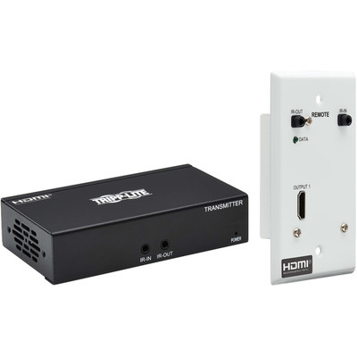 Tripp Lite HDMI over Cat6 Extender Kit Box Transmitter/Wall Plate Receiver 4K 60 Hz 4:4:4 IR PoC HDR HDCP 2.2 230 ft. TAA