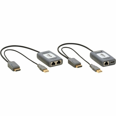 Tripp Lite 1-Port DisplayPort over Cat6 Extender Kit, Pigtail Transmitter/Receiver, 4K 60 Hz, HDR, 4:4:4, 230 ft. (70.1 m), TAA
