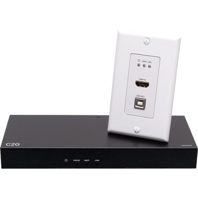 C2G HDMI HDBaseT Wall Plate Transmitter to Box Receiver Extender - 4K 60Hz