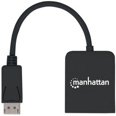 Manhattan DisplayPort 1.2 to 2-Port HDMI Splitter Hub with MST, 4K@30Hz, USB-A Powered, Video Wall Function, HDCP 2.2, Black, Three Year Warranty, Blister