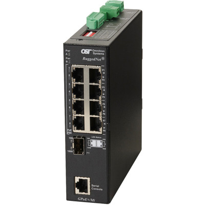 Omnitron Systems 9559-0-18-2Z RuggedNet Managed Industrial Gigabit PoE+ - SFP - RJ-45 - Ethernet Fiber Switch