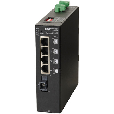 Omnitron Systems 2891-1-14-2Z RuggedNet Unmanaged Ruggedized Industrial Gigabit - SM SC SF - RJ-45 - Ethernet Fiber Switch