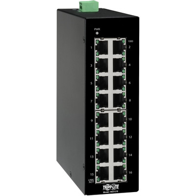 Tripp Lite 16-Port Unmanaged Industrial Gigabit Ethernet Switch 10/100/1000 Mbps DIN Mount