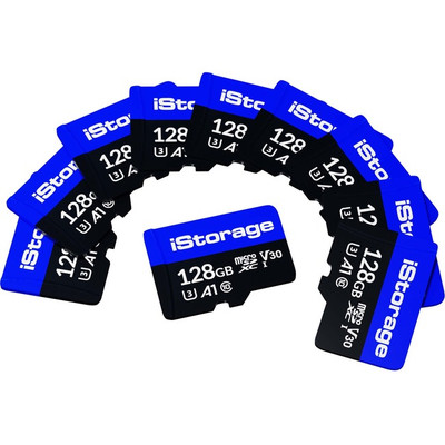 10 PACK iStorage microSD Card 128GB | Encrypt data stored on iStorage microSD Cards using datAshur SD USB flash drive | Compatible with datAshur SD drives only