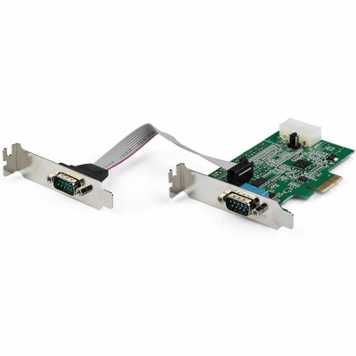 StarTech.com 2-port PCI Express RS232 Serial Adapter Card - PCIe Serial DB9 Controller Card 16950 UART - Low Profile - Windows and Linux