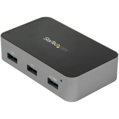 StarTech.com 4 Port USB C Hub with Power Adapter, USB 3.2 Gen 2 (10Gbps), 4x USB Type A, Self Powered, Fast Charge Port, Mountable