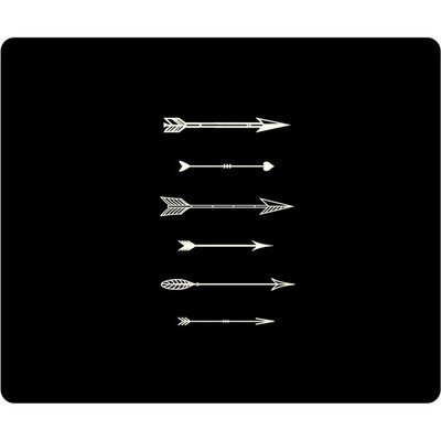 OTM Hipster Prints Black Mouse Pad, Shooting White Arrows