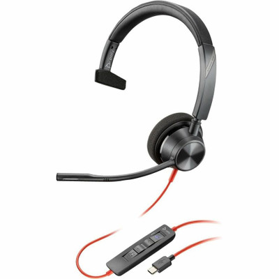 Poly Blackwire 3310 Monaural Microsoft Teams Certified USB-C Headset +USB-C/A Adapter