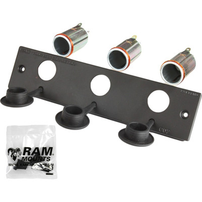 RAM Mounts Tough-Box Cigarette Power Block Console Plate