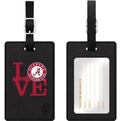 OTM Black Leather Love Bag Tag University of Alabama