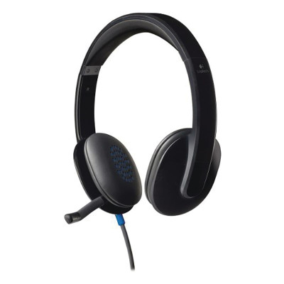 Logitech H540 Stereo Headset, Black - USB