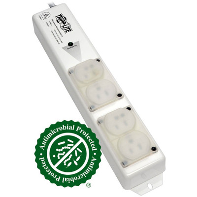 Tripp Lite Safe-IT UL 60601-1 Medical-Grade Power Strip for Patient-Care Vicinity 4 15A Hospital-Grade Outlets Safety Covers 15 ft. Cord