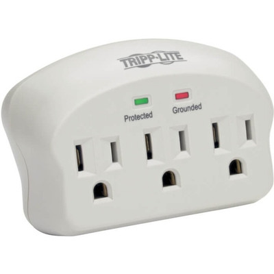 Tripp Lite Protect It! 3-Outlet Surge Protector Direct Plug-In 660 Joules 2 Diagnostic LEDs